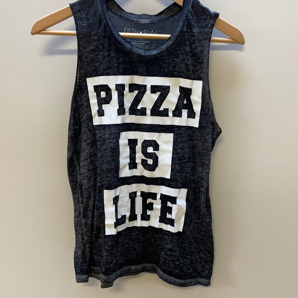 Pizza is Life Tank Burnout Muscle Tee